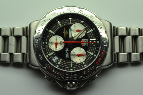 TAG Heuer bezel before CM Watch Repairs